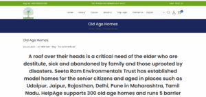 2. Seeta Ram Environmentals Trust Old Age Homes